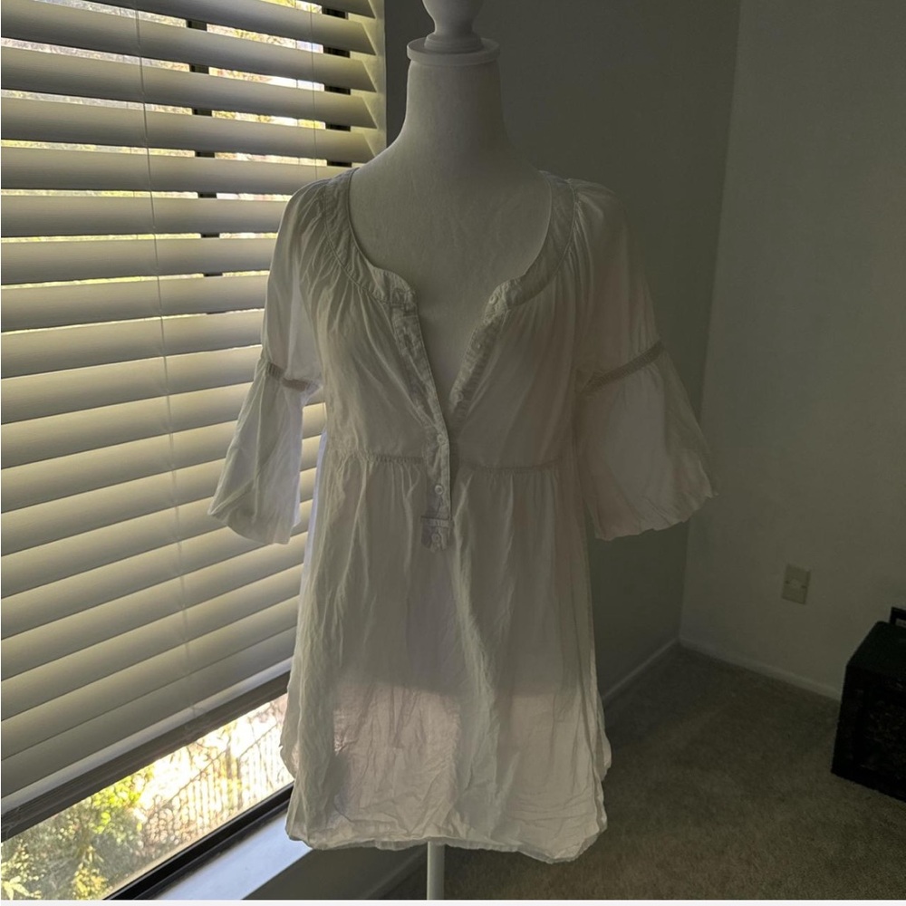 Women's Vintage White Cotton Tunic